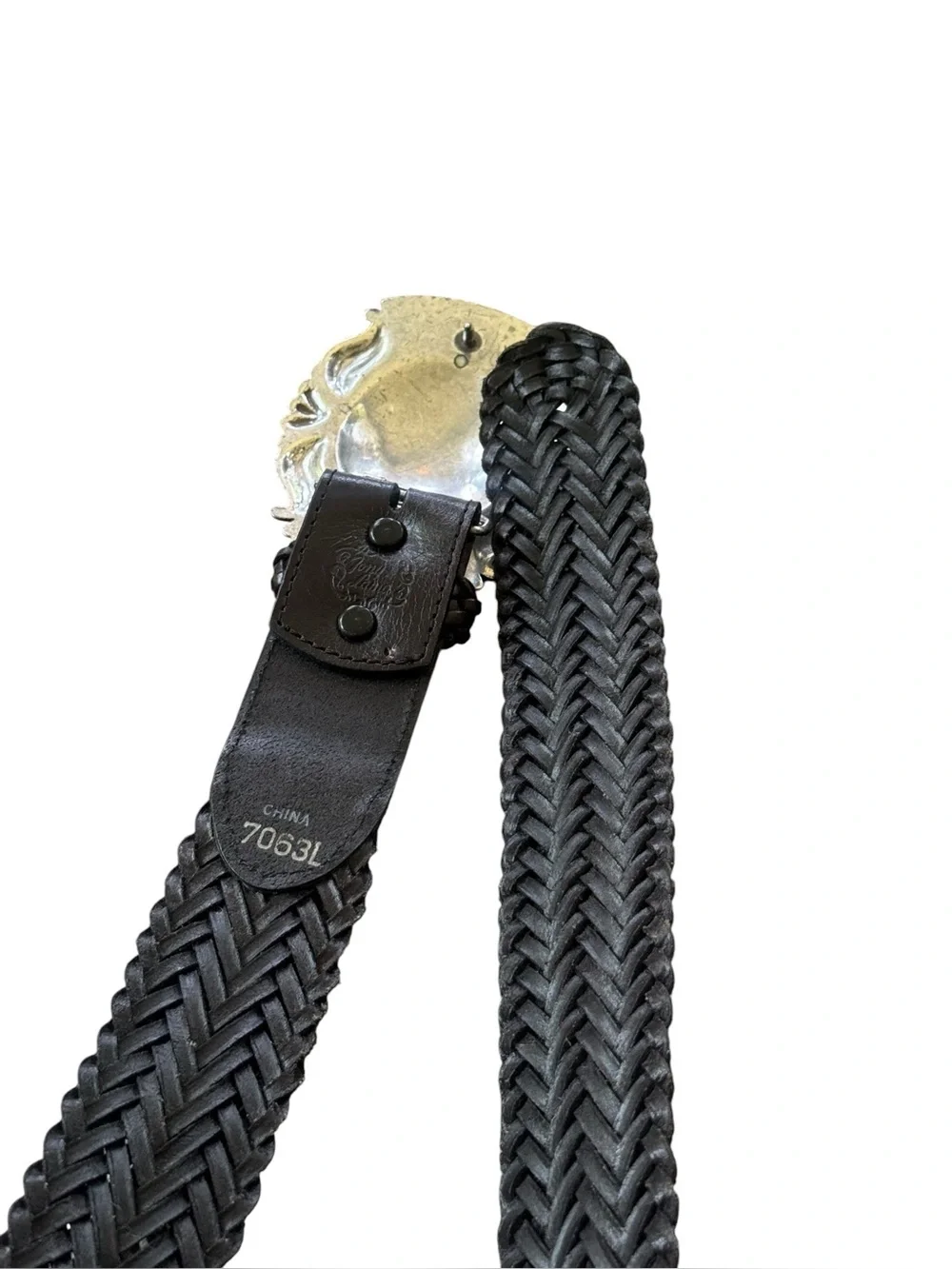 Tony Lama  Braided Silver Buckle Vintage Western style Belt 32